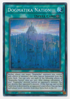 Dogmatika Nation (Super Rare) single card from Yu-Gi-Oh!