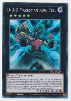 D/D/D Marksman King Tell (Super Rare) single card from Yu-Gi-Oh!