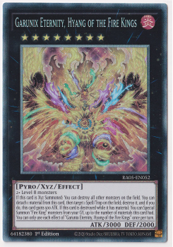 Garunix Eternity, Hyang of the Fire Kings (Collector's Rare) single card from Yu-Gi-Oh!