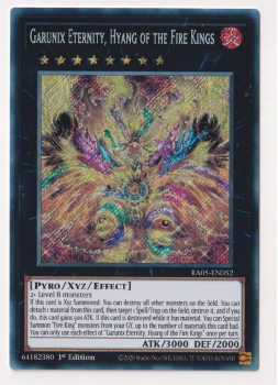 Garunix Eternity, Hyang of the Fire Kings (Secret Rare) single card from Yu-Gi-Oh!