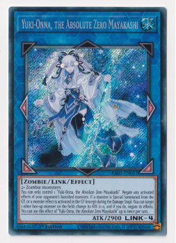Yuki-Onna, the Absolute Zero Mayakashi (Secret Rare) single card from Yu-Gi-Oh!