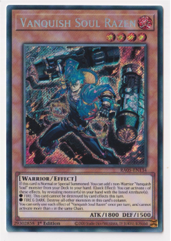 Vanquish Soul Razen (Secret Rare) single card from Yu-Gi-Oh!