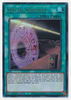 Special Schedule (Ultra Rare) single card from Yu-Gi-Oh!