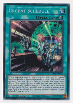 Urgent Schedule (Secret Rare) single card from Yu-Gi-Oh!