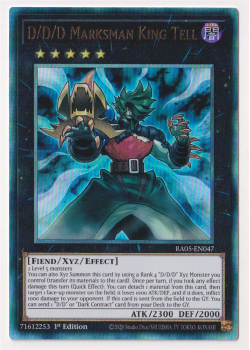 D/D/D Marksman King Tell (Ultimate Rare) single card from Yu-Gi-Oh!