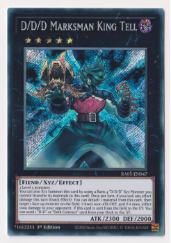 D/D/D Marksman King Tell (Secret Rare) single card from Yu-Gi-Oh!