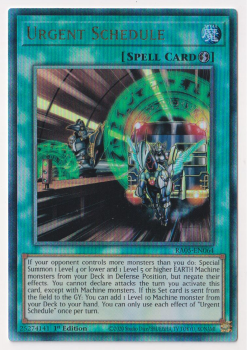 Urgent Schedule (Ultimate Rare) single card from Yu-Gi-Oh!