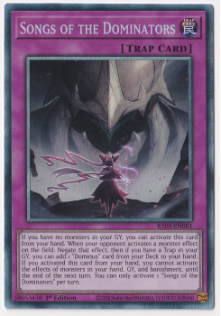 Songs of the Dominators (Collector's Rare) single card from Yu-Gi-Oh!