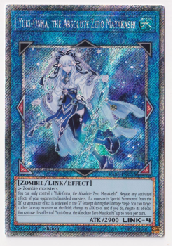 Yuki-Onna, the Absolute Zero Mayakashi (Platinum Secret Rare) single card from Yu-Gi-Oh!