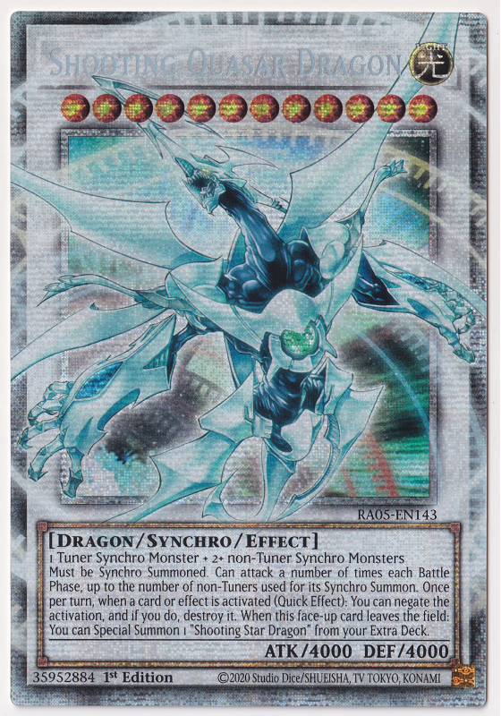 yugioh card shooting quasar dragon RA05-EN143 - Shooting Quasar Dragon (extended art) - Ultra Rare