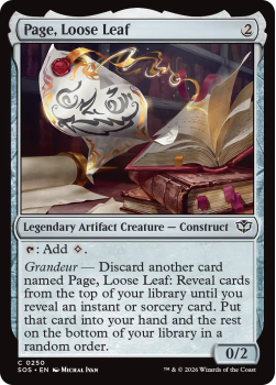 Page, Loose Leaf single card from Magic: the Gathering