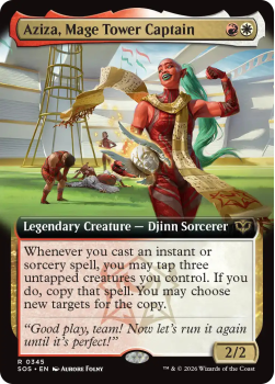 Aziza, Mage Tower Captain (EXTENDED ART) single card from Magic: the Gathering