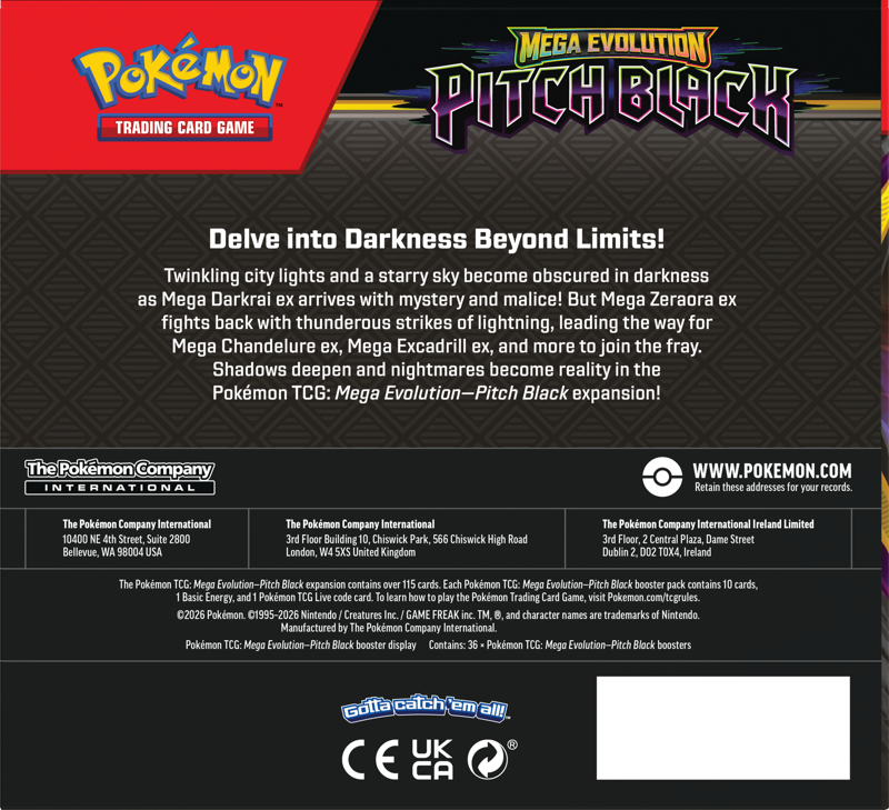 Mega Evolution Pitch Black | Booster Box | Pokemon Mega Evolution Pitch Black | Booster Box | Pokemon