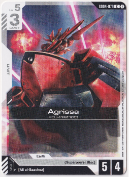 Agrissa single card from Gundam Card Game