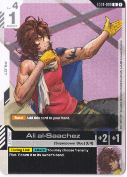 Ali al-Saachez single card from Gundam Card Game