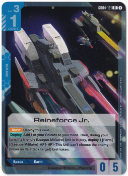 Reineforce Jr. single card from Gundam Card Game
