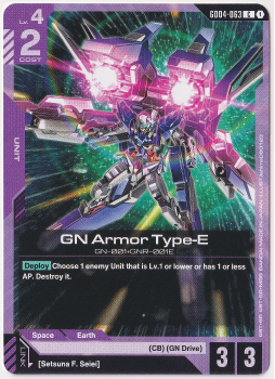 GN Armor Type-E single card from Gundam Card Game