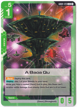 A Baoa Qu single card from Gundam Card Game