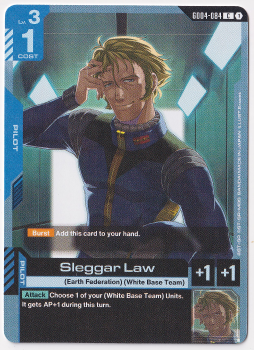 Sleggar Law single card from Gundam Card Game