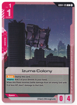 Izuma Colony single card from Gundam Card Game