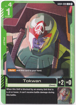 Tokwan single card from Gundam Card Game