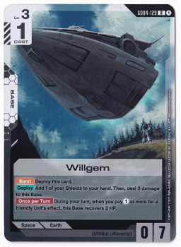Willgem single card from Gundam Card Game