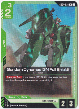 Gundam Dynames (GN Full Shield) single card from Gundam Card Game