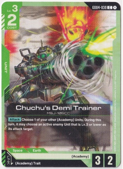 Chuchu's Demi Trainer single card from Gundam Card Game