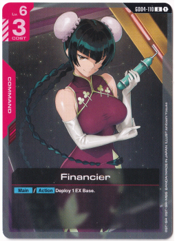 Financier single card from Gundam Card Game
