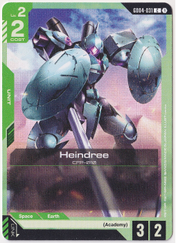Heindree single card from Gundam Card Game