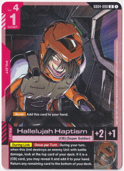Hallelujah Haptism single card from Gundam Card Game