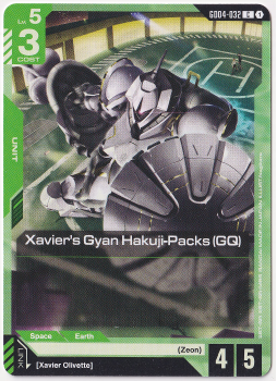 Xavier's Gyan Hakuji-Packs (GQ) single card from Gundam Card Game