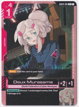 Deux Murasame single card from Gundam Card Game