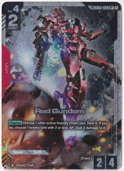 Red Gundam (R+) single card from Gundam Card Game