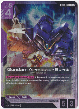 Gundam Airmaster Burst single card from Gundam Card Game