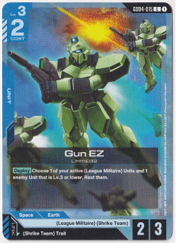 Gun EZ single card from Gundam Card Game