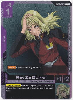 Rey Za Burrel single card from Gundam Card Game