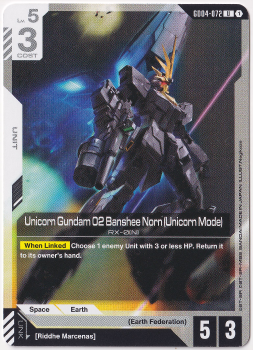 Unicorn Gundam 02 Banshee Norn (Unicorn Mode) single card from Gundam Card Game