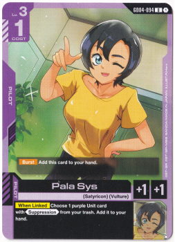 Pala Sys single card from Gundam Card Game