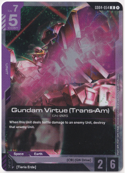 Gundam Virtue (Trans-Am) single card from Gundam Card Game