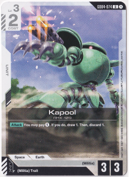 Kapool single card from Gundam Card Game