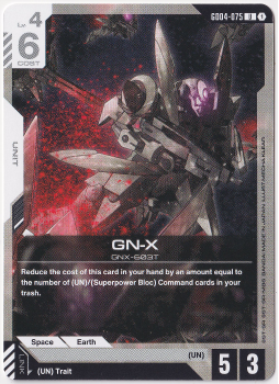GN-X single card from Gundam Card Game