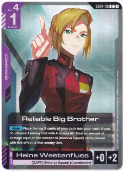 Reliable Big Brother single card from Gundam Card Game