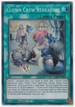 Clown Crew Rehearsal (Super Rare) single card from Yu-Gi-Oh!