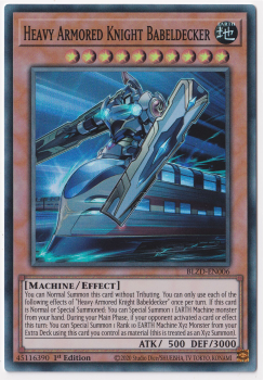 Heavy Armored Knight Babeldecker (Super Rare) single card from Yu-Gi-Oh!