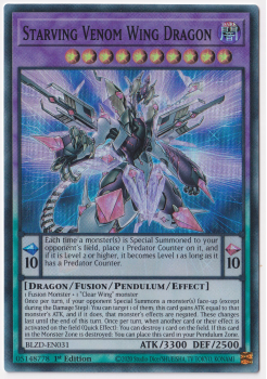 Starving Venom Wing Dragon (Super Rare) single card from Yu-Gi-Oh!