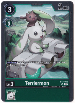 Terriermon single card from Digimon Card Game