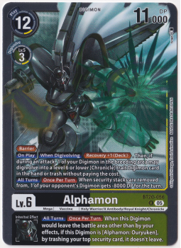 Alphamon single card from Digimon Card Game