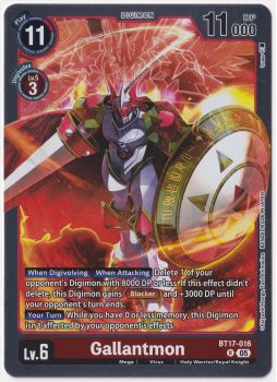 Gallantmon single card from Digimon Card Game