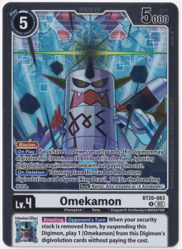 Omekamon single card from Digimon Card Game
